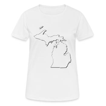 Michigan (United States) | Map | Shadow - Women's Breathable T-Shirt - white - Front - AI Model Female 172 dark (172cm)