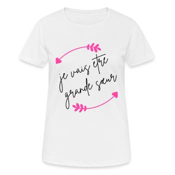 Ich werde eine große Schwester sein - Frauen T-Shirt atmungsaktiv - Weiß - Vorne - AI Model Female 172 dark (172cm)