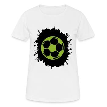 splatter fußball - Frauen T-Shirt atmungsaktiv - Weiß - Vorne - AI Model Female 172 dark (172cm)