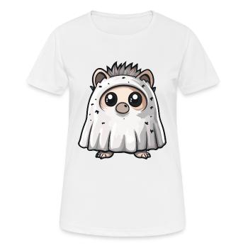 Hedgehog Halloween Funny Ghost - Women's Breathable T-Shirt - white - Front - AI Model Female 172 dark (172cm)