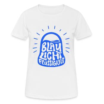 Blaulichtflüssigkeit - Blaulicht Symbol - Frauen T-Shirt atmungsaktiv - Weiß - Vorne - AI Model Female 172 dark (172cm)