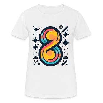 Numéro Huit Coloré - T-shirt respirant Femme - blanc - Devant - AI Model Female 172 dark (172cm)