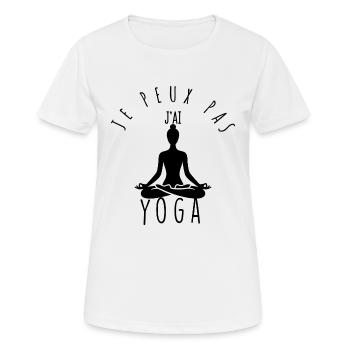 Ich kann nicht, ich habe Yoga. - Frauen T-Shirt atmungsaktiv - Weiß - Vorne - AI Model Female 172 dark (172cm)