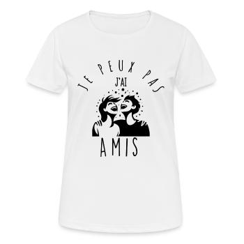 Ich kann nicht, ich habe Freunde. - Frauen T-Shirt atmungsaktiv - Weiß - Vorne - AI Model Female 172 dark (172cm)