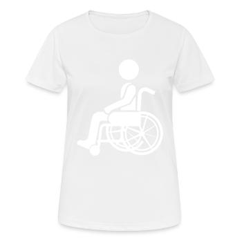Rollstuhl - Frauen T-Shirt atmungsaktiv - Weiß - Vorne - AI Model Female 172 dark (172cm)