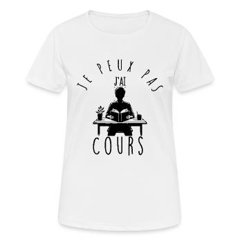 Ich kann nicht, ich habe Unterricht. - Frauen T-Shirt atmungsaktiv - Weiß - Vorne - AI Model Female 172 dark (172cm)