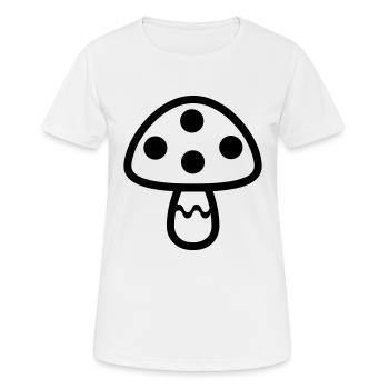 Pilz - Frauen T-Shirt atmungsaktiv - Weiß - Vorne - AI Model Female 172 dark (172cm)