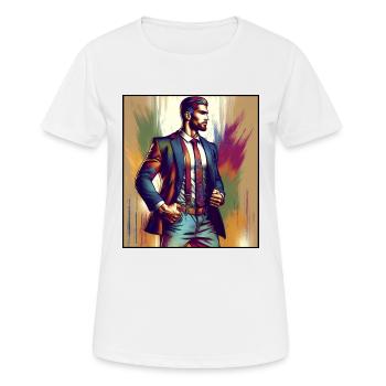 Geschäftsmann im Anzug - Frauen T-Shirt atmungsaktiv - Weiß - Vorne - AI Model Female 172 dark (172cm)