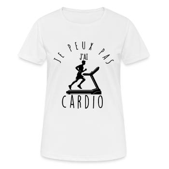 Ich kann nicht, ich habe Cardio. - Frauen T-Shirt atmungsaktiv - Weiß - Vorne - AI Model Female 172 dark (172cm)
