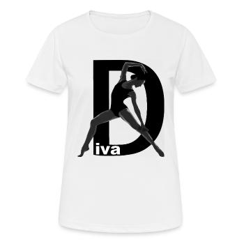 Diva gracieuse - T-shirt respirant Femme - blanc - Devant - AI Model Female 172 dark (172cm)