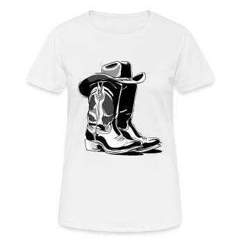 Danse en ligne Danse Country - Danse en ligne Tanzen - T-shirt respirant Femme - blanc - Devant - AI Model Female 172 dark (172cm)