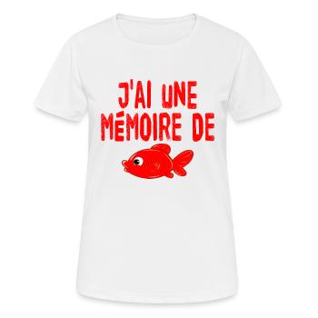 mémoire de poisson rouge - T-shirt respirant Femme - blanc - Devant - AI Model Female 172 dark (172cm)
