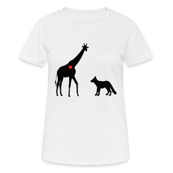 Giraffe und Wolf Gewaltfreie Kommunikation - Frauen T-Shirt atmungsaktiv - Weiß - Vorne - AI Model Female 172 dark (172cm)