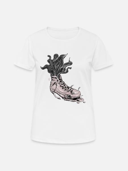 Tired Sneaker - Women's Breathable T-Shirt - white
