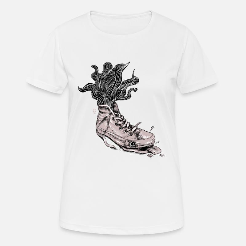 Tired Sneaker - Women's Breathable T-Shirt - white