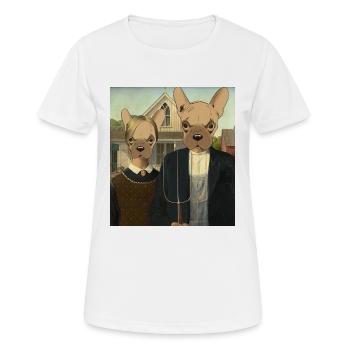 Die Franzosen Amerikaner - Frauen T-Shirt atmungsaktiv - Weiß - Vorne - AI Model Female 172 dark (172cm)