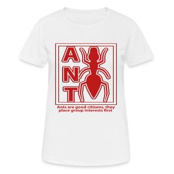 Ant Ameise Silhouette - Frauen T-Shirt atmungsaktiv - Weiß - Vorne - AI Model Female 172 dark (172cm)