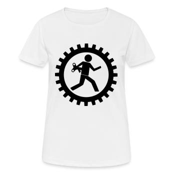 Arbeiter im Zahnrad - Frauen T-Shirt atmungsaktiv - Weiß - Vorne - AI Model Female 172 dark (172cm)