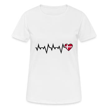 Battement de coeur entendu Danmark Danemark Battement de coeur amour - T-shirt respirant Femme - blanc - Devant - AI Model Female 172 dark (172cm)