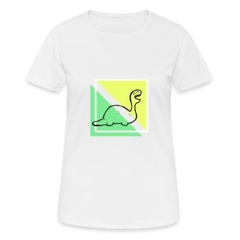 Nessi Dino - Frauen T-Shirt atmungsaktiv - Weiß - Vorne - AI Model Female 172 dark (172cm)