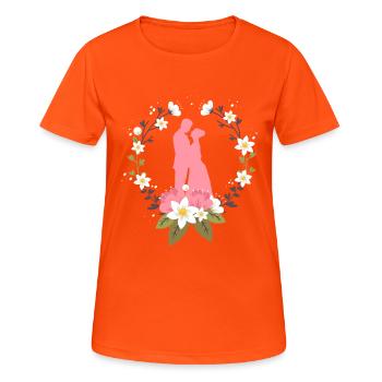 Wedding - Women's Breathable T-Shirt - neon orange - Front - AI Model Female 172 dark (172cm)