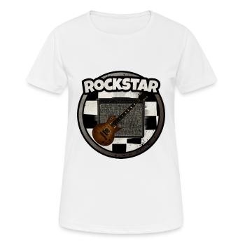 Rocker - Frauen T-Shirt atmungsaktiv - Weiß - Vorne - AI Model Female 172 dark (172cm)