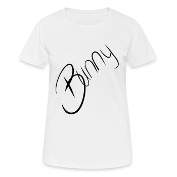 Hase auf Englisch erotisch Häschen Sexy Schriftzug - Frauen T-Shirt atmungsaktiv - Weiß - Vorne - AI Model Female 172 dark (172cm)