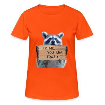 Trash Panda vous aime - T-shirt respirant Femme - orange néon - Devant - AI Model Female 172 dark (172cm)