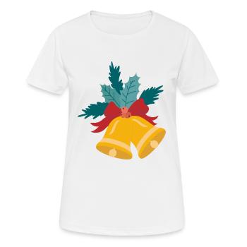 Cloche de Noël - T-shirt respirant Femme - blanc - Devant - AI Model Female 172 dark (172cm)