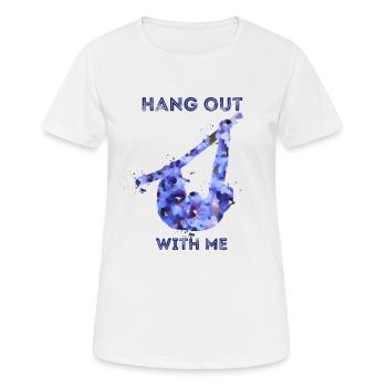 Hang out with me - Women's Breathable T-Shirt - white - Front - AI Model Female 172 dark (172cm)