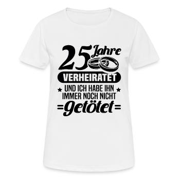 25. Hochzeitstag Silberhochzeit Geschenk Jahrestag - Frauen T-Shirt atmungsaktiv - Weiß - Vorne - AI Model Female 172 dark (172cm)