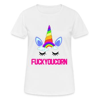 fuck you unicorn - Women's Breathable T-Shirt - white - Front - AI Model Female 172 dark (172cm)
