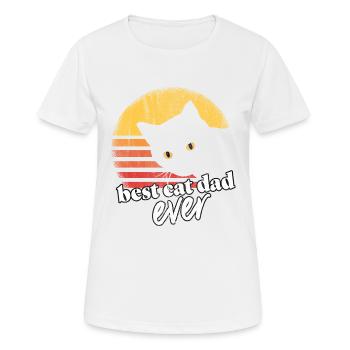 Cat dad Best cat dad ever cat - Women's Breathable T-Shirt - white - Front - AI Model Female 172 dark (172cm)