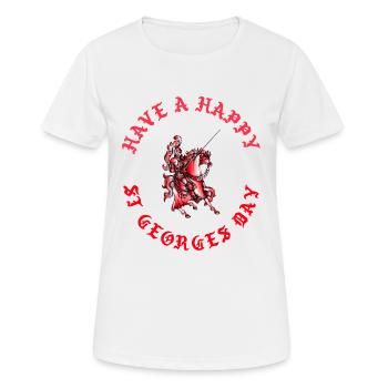 St George, Héritage anglais - T-shirt respirant Femme - blanc - Devant - AI Model Female 172 dark (172cm)