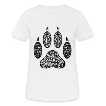 Cat Paw Print Zentangle - Women's Breathable T-Shirt - white - Front - AI Model Female 172 dark (172cm)