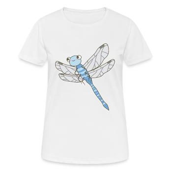 Libelle - Frauen T-Shirt atmungsaktiv - Weiß - Vorne - AI Model Female 172 dark (172cm)