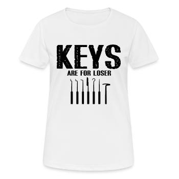 Les clés sont pour Looser Lockpicking Lock Picking - T-shirt respirant Femme - blanc - Devant - AI Model Female 172 dark (172cm)