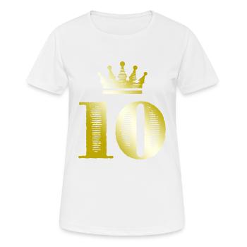 10 Zahl Krone Gold - Frauen T-Shirt atmungsaktiv - Weiß - Vorne - AI Model Female 172 dark (172cm)
