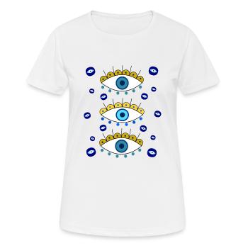 Magische Augen - Frauen T-Shirt atmungsaktiv - Weiß - Vorne - AI Model Female 172 dark (172cm)