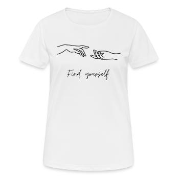 Find yourself - Frauen T-Shirt atmungsaktiv - Weiß - Vorne - AI Model Female 172 dark (172cm)