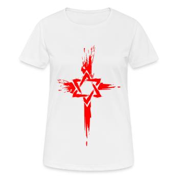 Messianic Jews Jewish Christians David Star Cross - Women's Breathable T-Shirt - white - Front - AI Model Female 172 dark (172cm)