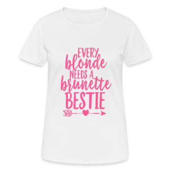 Every blonde needs a brunette beast UNISEX BF - Women's Breathable T-Shirt - white - Front - AI Model Female 172 dark (172cm)