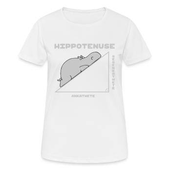 Hippotenuse (Flusspferd-Und-Pythagoras-Edition) - Frauen T-Shirt atmungsaktiv - Weiß - Vorne - AI Model Female 172 dark (172cm)