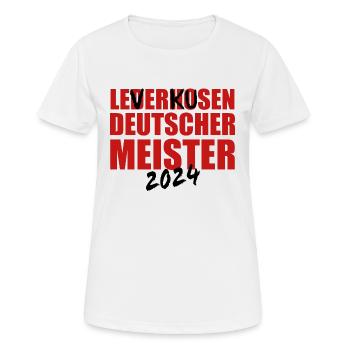 Leverkusen - Deutscher Meister 2024 - Frauen T-Shirt atmungsaktiv - Weiß - Vorne - AI Model Female 172 dark (172cm)