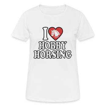 J’aime Hobby Horsing - Coeur - Hobby - T-shirt respirant Femme - blanc - Devant - AI Model Female 172 dark (172cm)