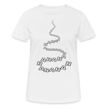 HAHA - Frauen T-Shirt atmungsaktiv - Weiß - Vorne - AI Model Female 172 dark (172cm)