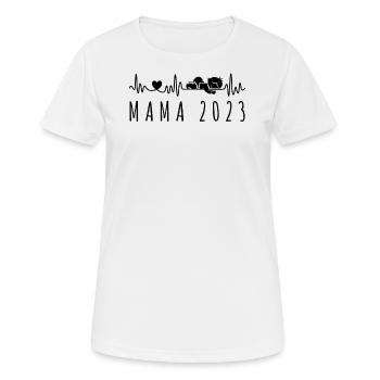 Mama 2023 Herzschlag Baby Ankündigung Für Mutter - Frauen T-Shirt atmungsaktiv - Weiß - Vorne - AI Model Female 172 dark (172cm)