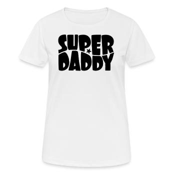 Super Daddy pour le meilleur papa dans le style comique - T-shirt respirant Femme - blanc - Devant - AI Model Female 172 dark (172cm)