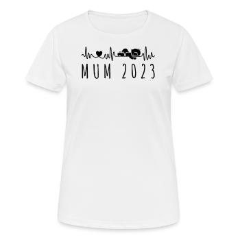Battement de cœur maman 2023 pour future maman - T-shirt respirant Femme - blanc - Devant - AI Model Female 172 dark (172cm)