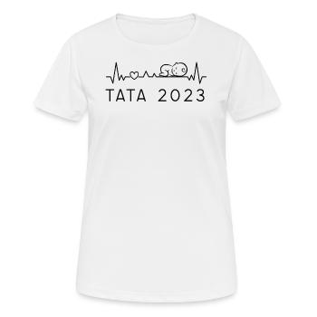 Future Tata 2023 ECG Annoncer La Grossesse Tante - T-shirt respirant Femme - blanc - Devant - AI Model Female 172 dark (172cm)